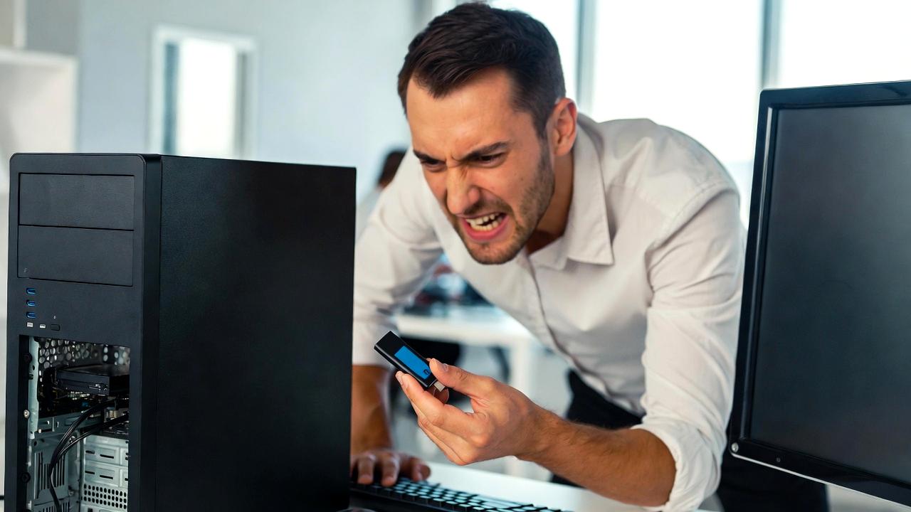デスクトップPCとノートPCを並べて耐久性の違いを比較するイメージ