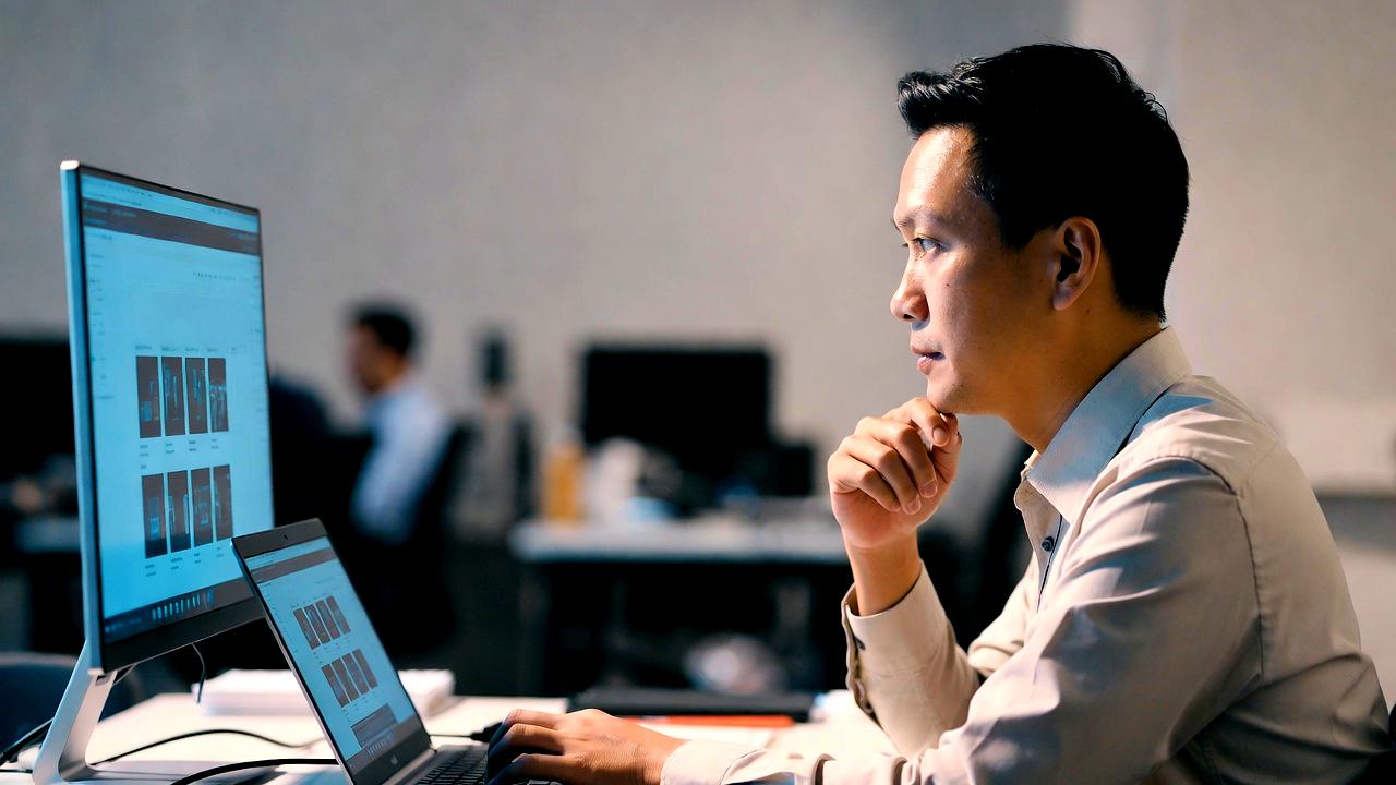 縦置きに適した薄型モバイルモニターが並ぶイメージ