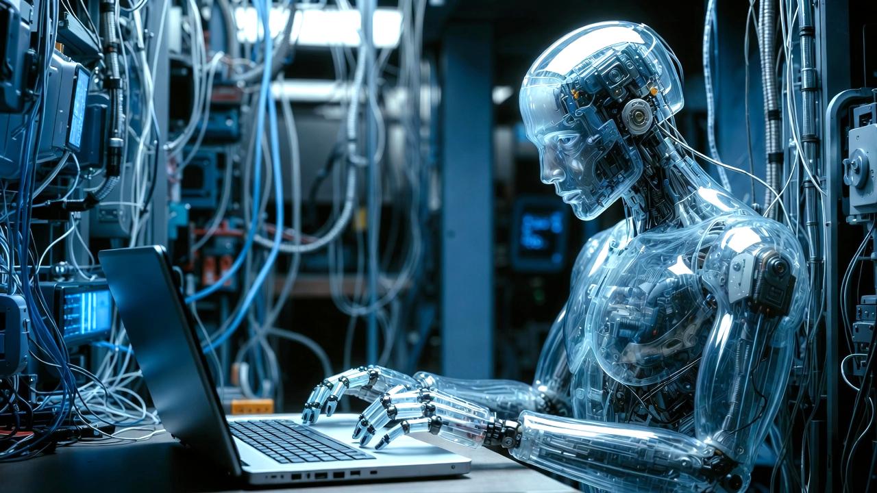 整備済みノートPCが点検・修理される工程をイメージした解説図