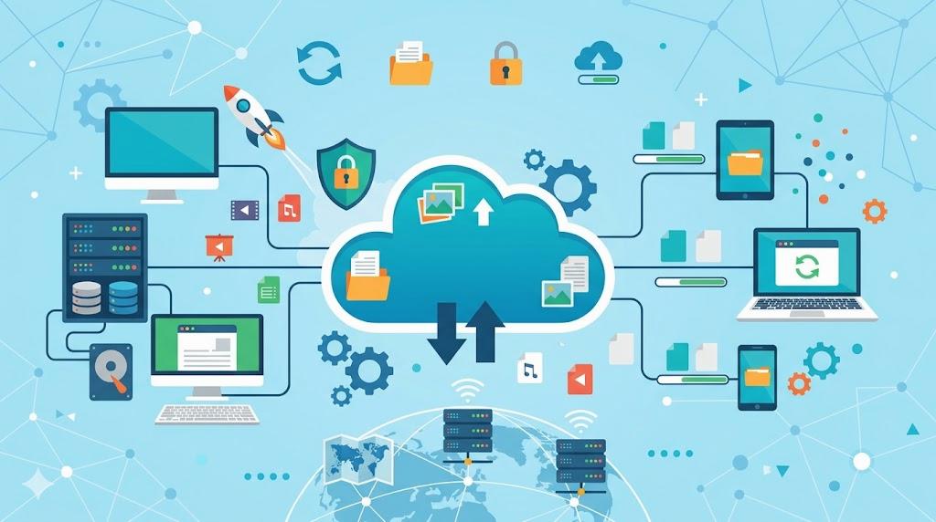 複数の保存先にデータを分散して保護するバックアップ構成図