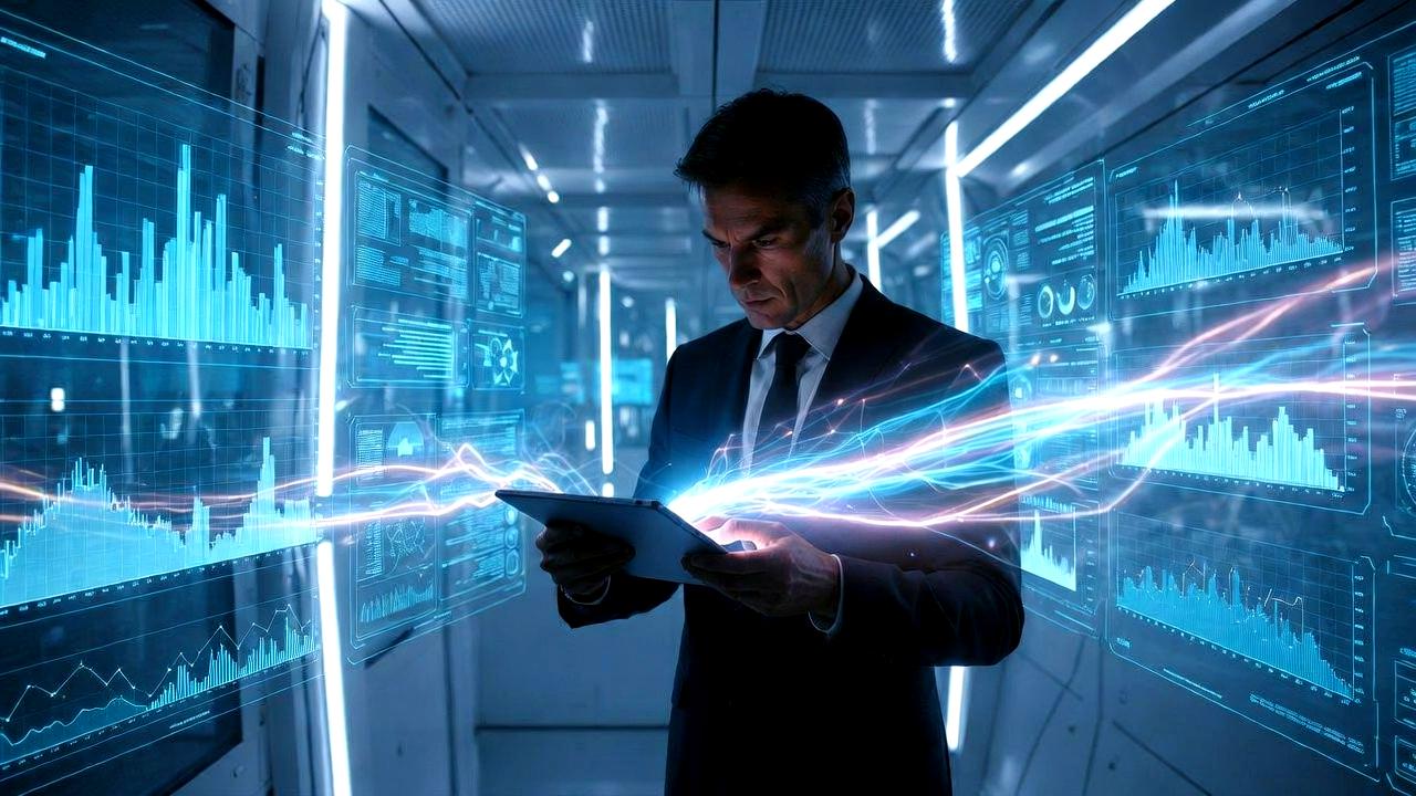タブレット1台で仕事が完結するという理想と現実のギャップを示す構図