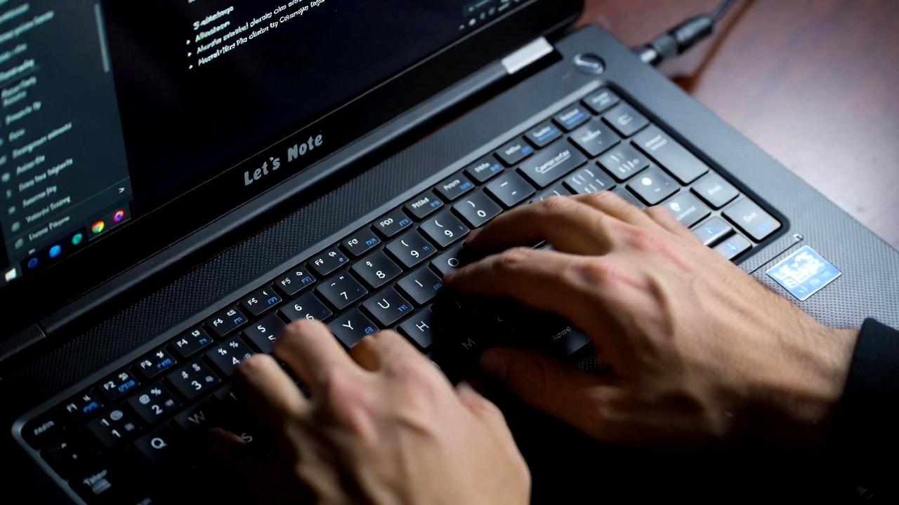 分割キーボードの操作に戸惑いながらタイピング練習する様子のイメージ