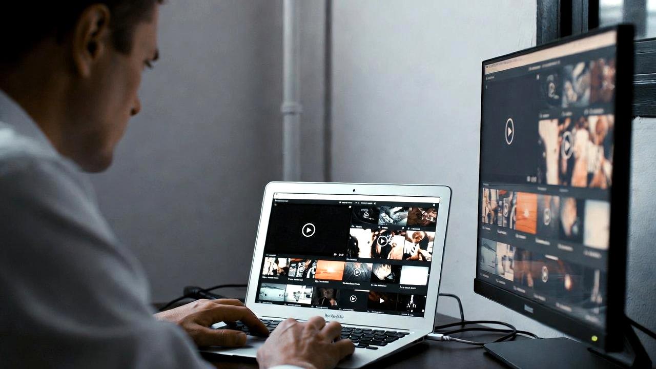ノートPCとモバイルモニターを接続するイメージ