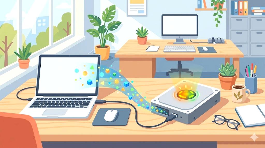 SSDとHDDの構造や寿命の違いを比較するイメージ