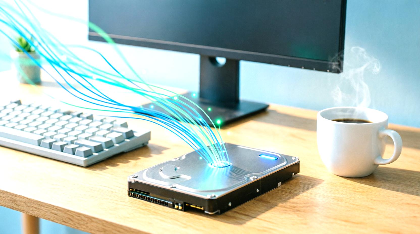 外付けSSDやNVMe SSDなど複数ストレージを比較するイメージ
