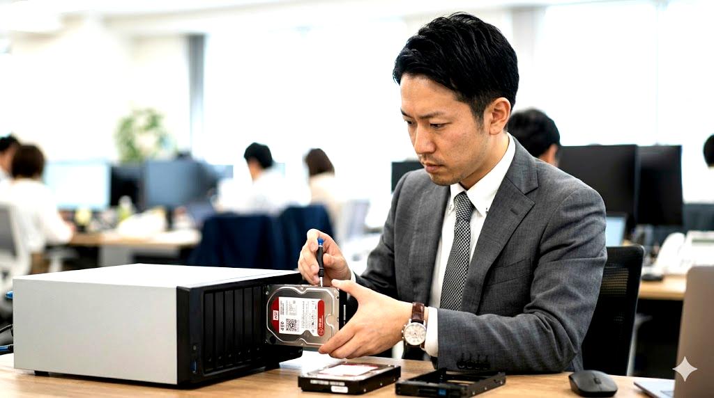 静かな作業環境とSSD搭載PCのイメージ