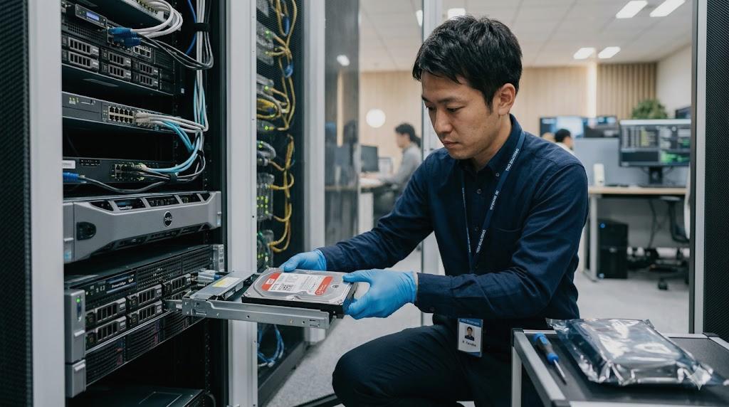 RAID 5の冗長性とデータ保護の仕組みを示す安全性解説図