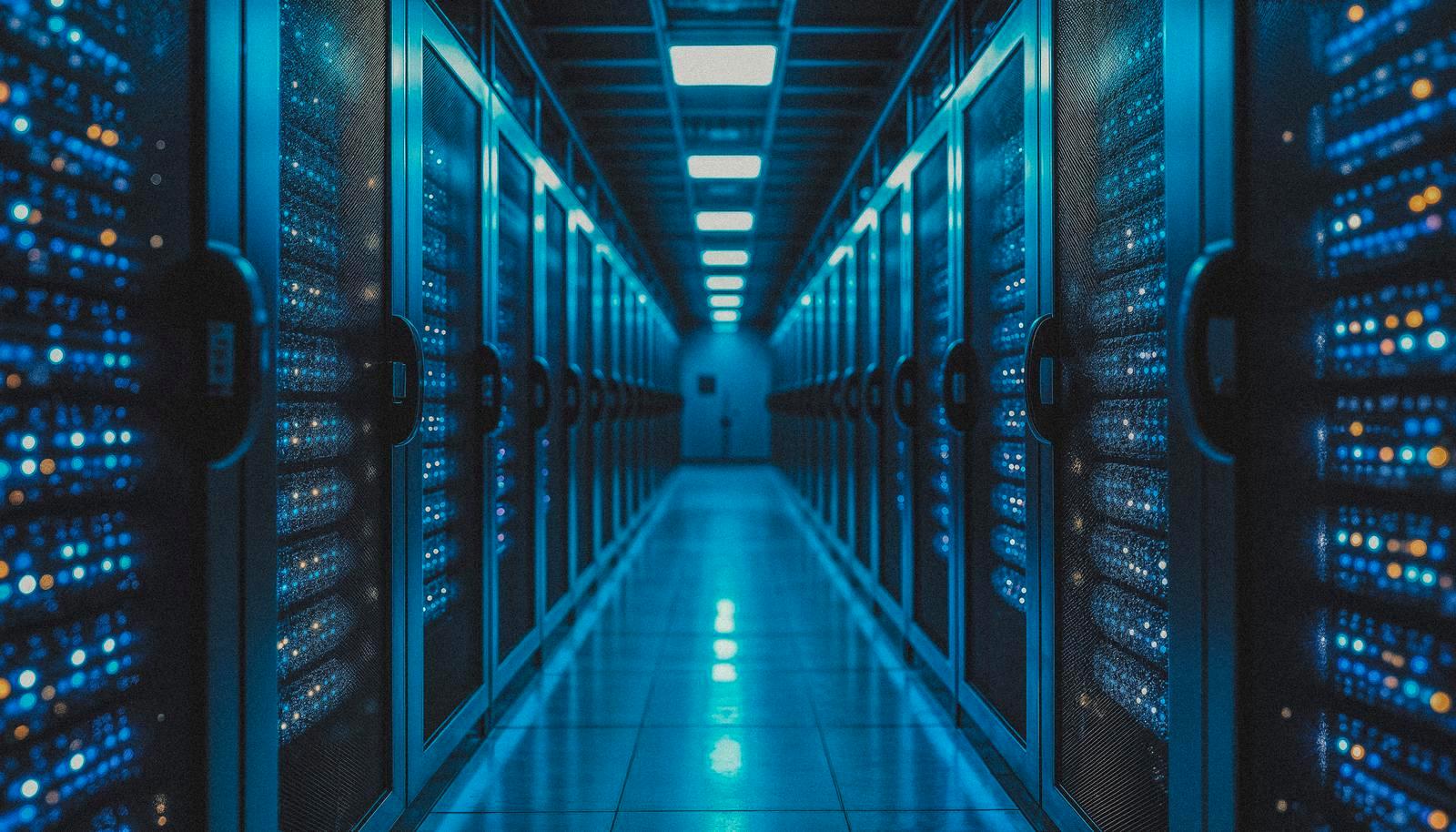 データセンターと大容量HDDサーバーのイメージ
