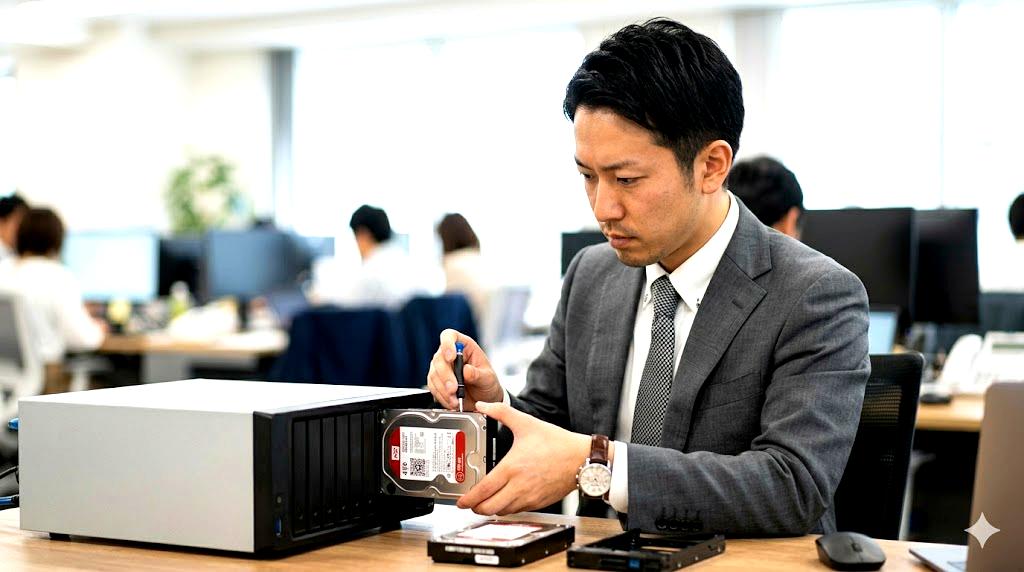 SSD内部構造と故障要因を示す技術的イメージ