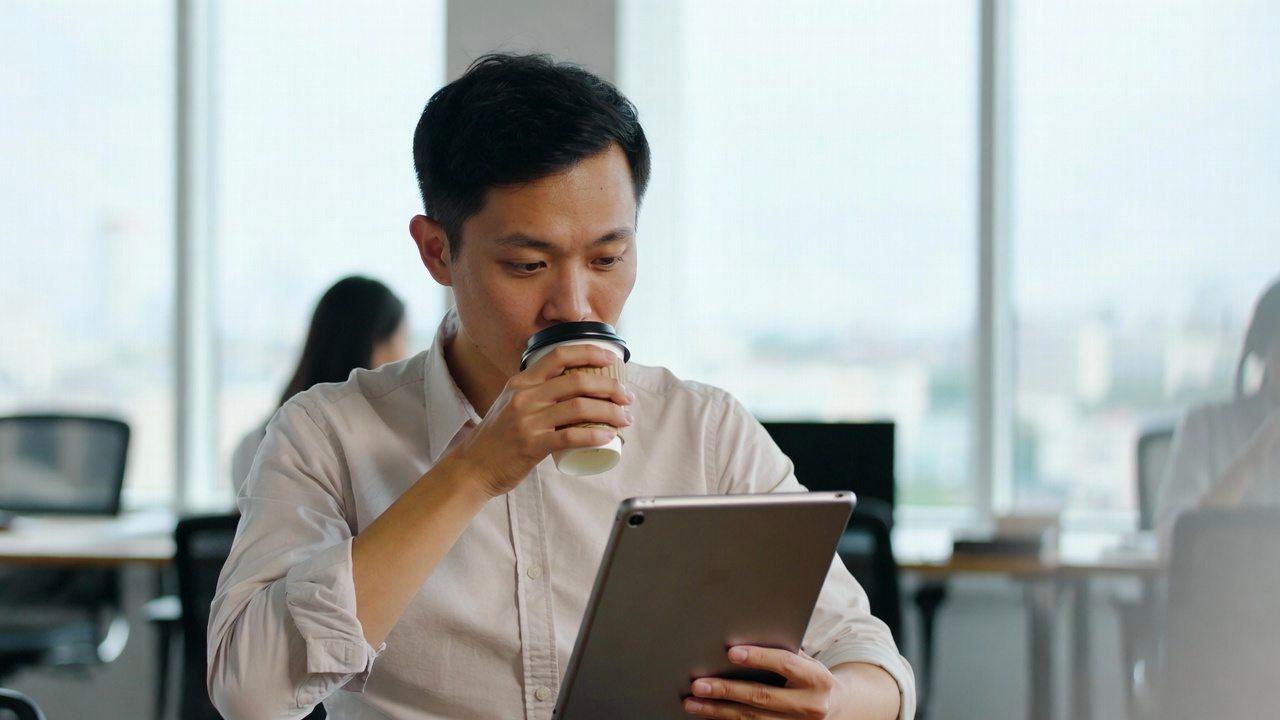 iPadを収納したビジネスバッグと整理された内部のイメージ