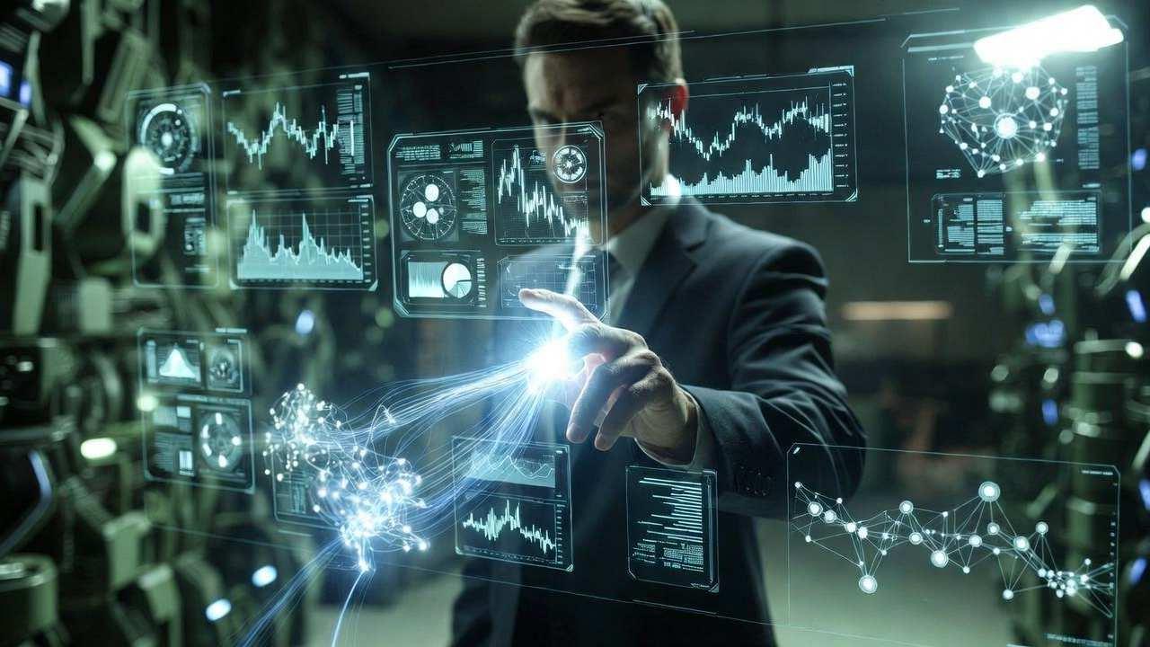 AI導入時の設定やシステム管理を確認するデジタル画面