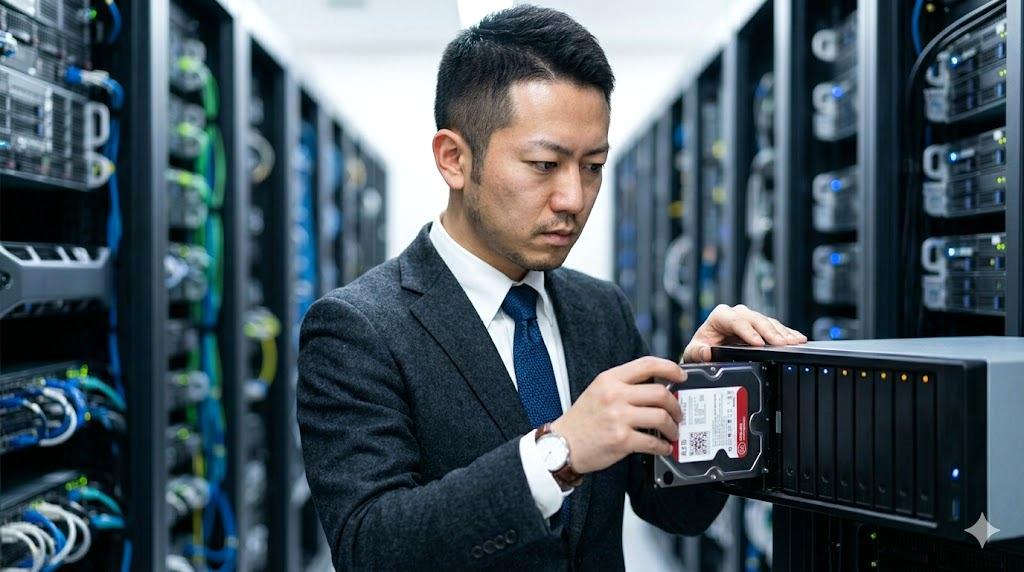 クラウドアイコンとローカルストレージを接続するネットワークの図