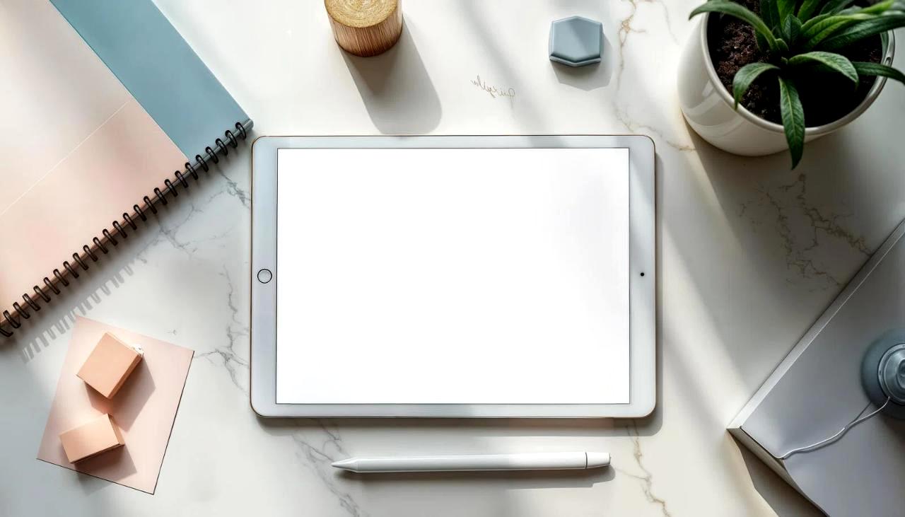 きれいな状態で使用しているタブレットと周辺環境