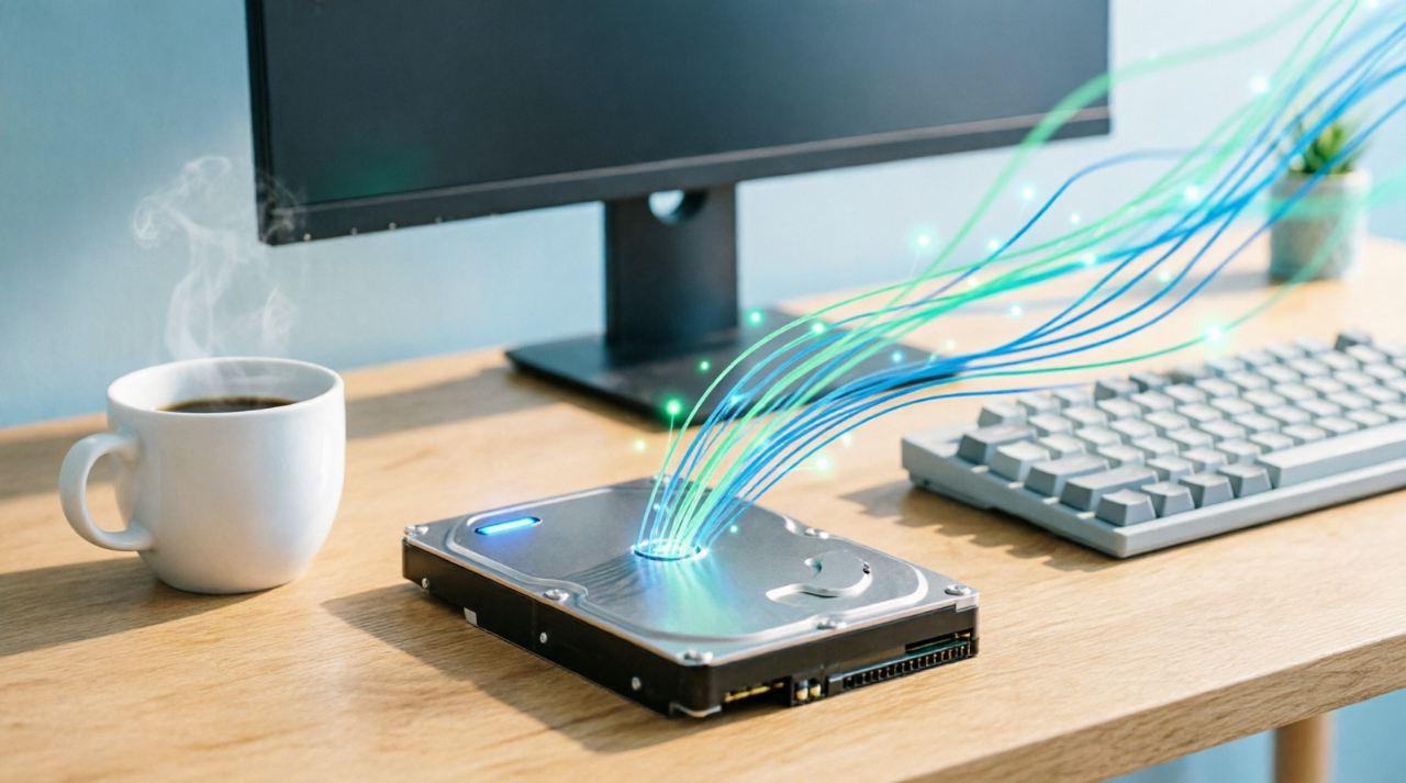 BtrfsとXFSの特徴を比較するサーバーストレージのイメージ