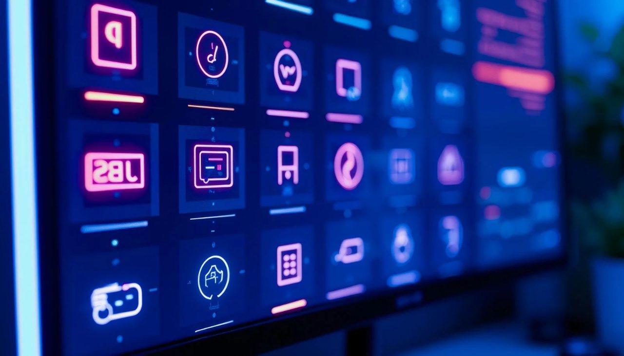 Kubuntuのデスクトップ画面が表示されたモニター