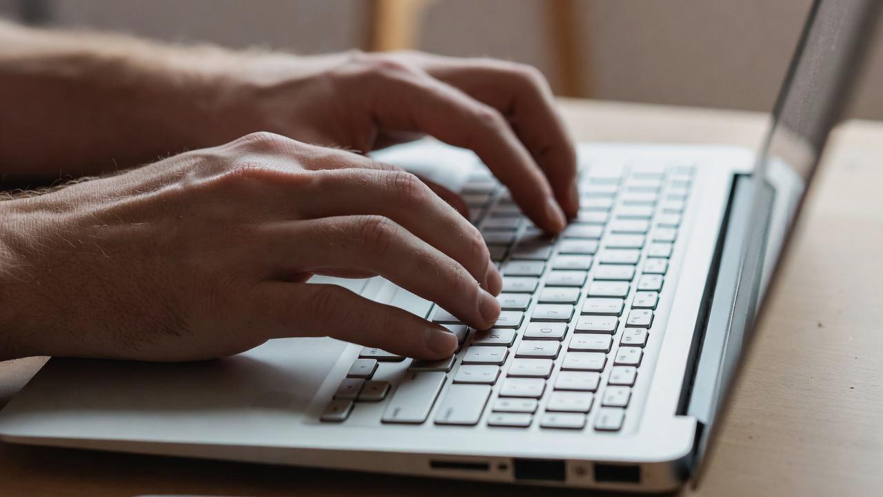 左右に分かれた分割キーボードの構造をデスク上で確認しているイメージ