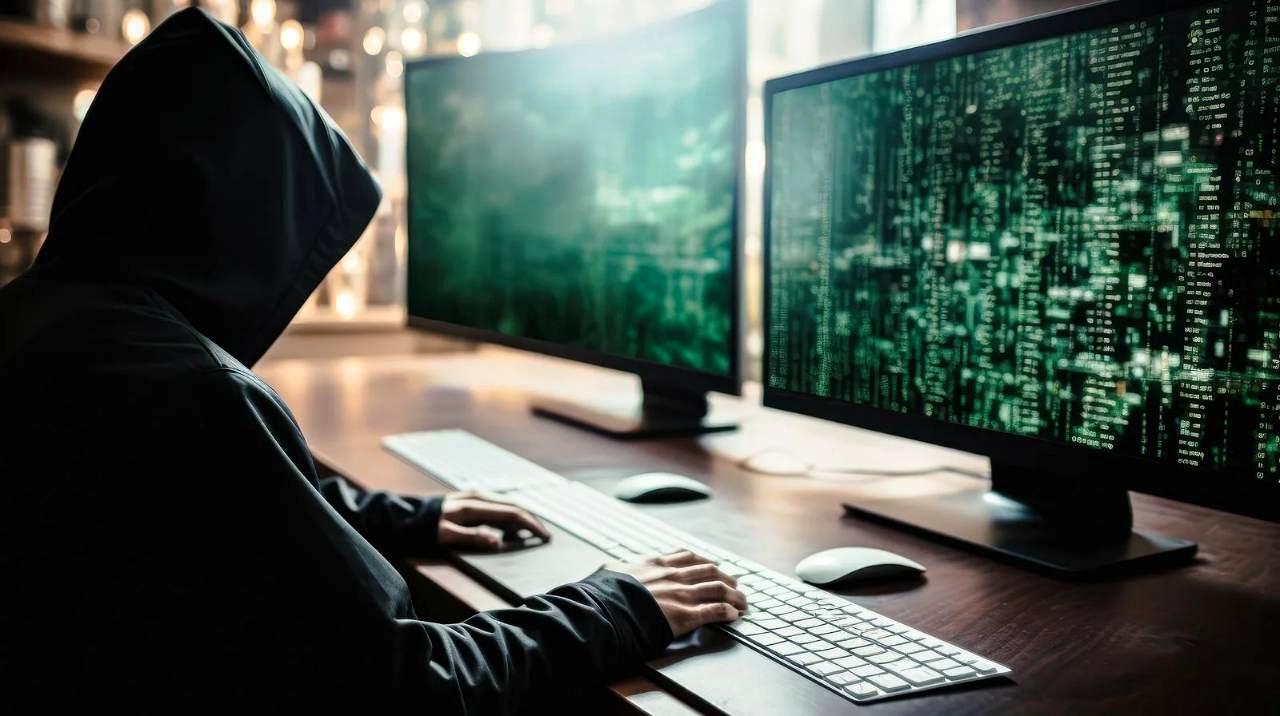 Linux MintとMX Linuxのロゴが並んだデスクトップパソコンのディスプレイ