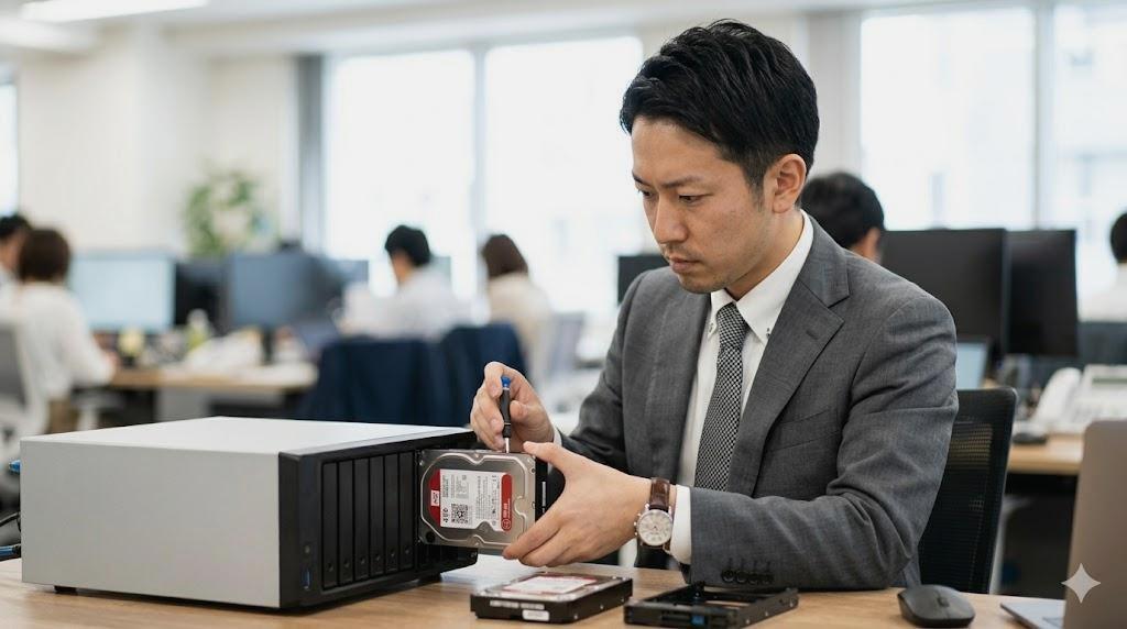 クラウドストレージ選びのポイントを示すパソコン作業イメージ