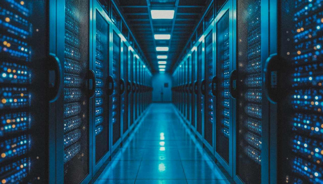 4台のHDDが並び、容量が半分になるイメージ図と電卓