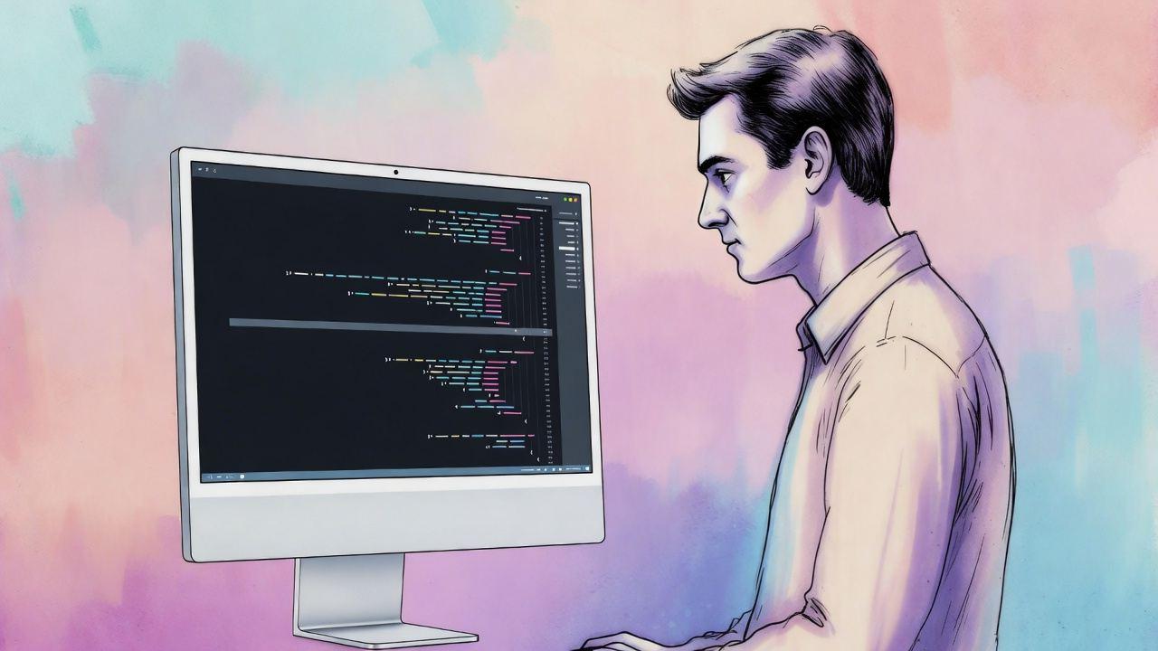 デュアルモニターで長文の指示文とAI生成結果を照合する作業風景