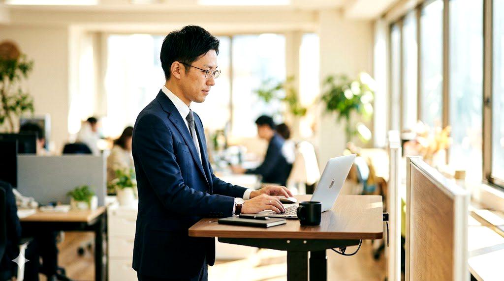 L字デスクのAmazonレビュー画面で「ぐらつき」「安定」などのキーワードをハイライト表示