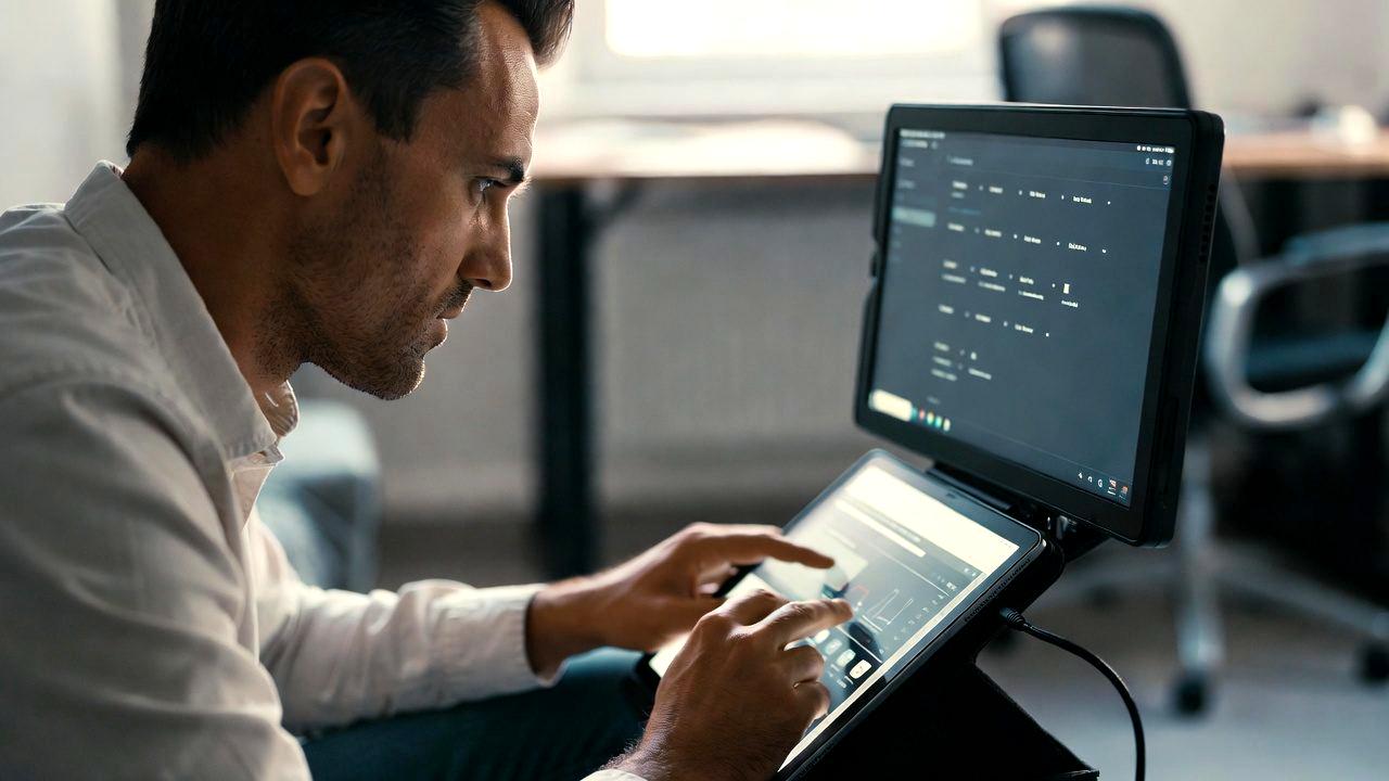 フィルムなしのタブレット画面を快適に操作するイメージ